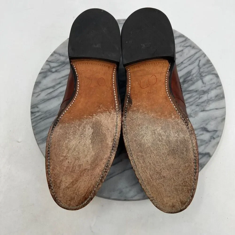 Allen Edmonds Mens 11A Narrow Shoe Brown Cody Tassel Loafers Slip On Woven Dress